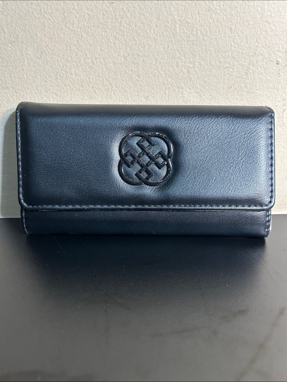 Black  Daisy Fuentes Wallet with Embossed Knot Detail
